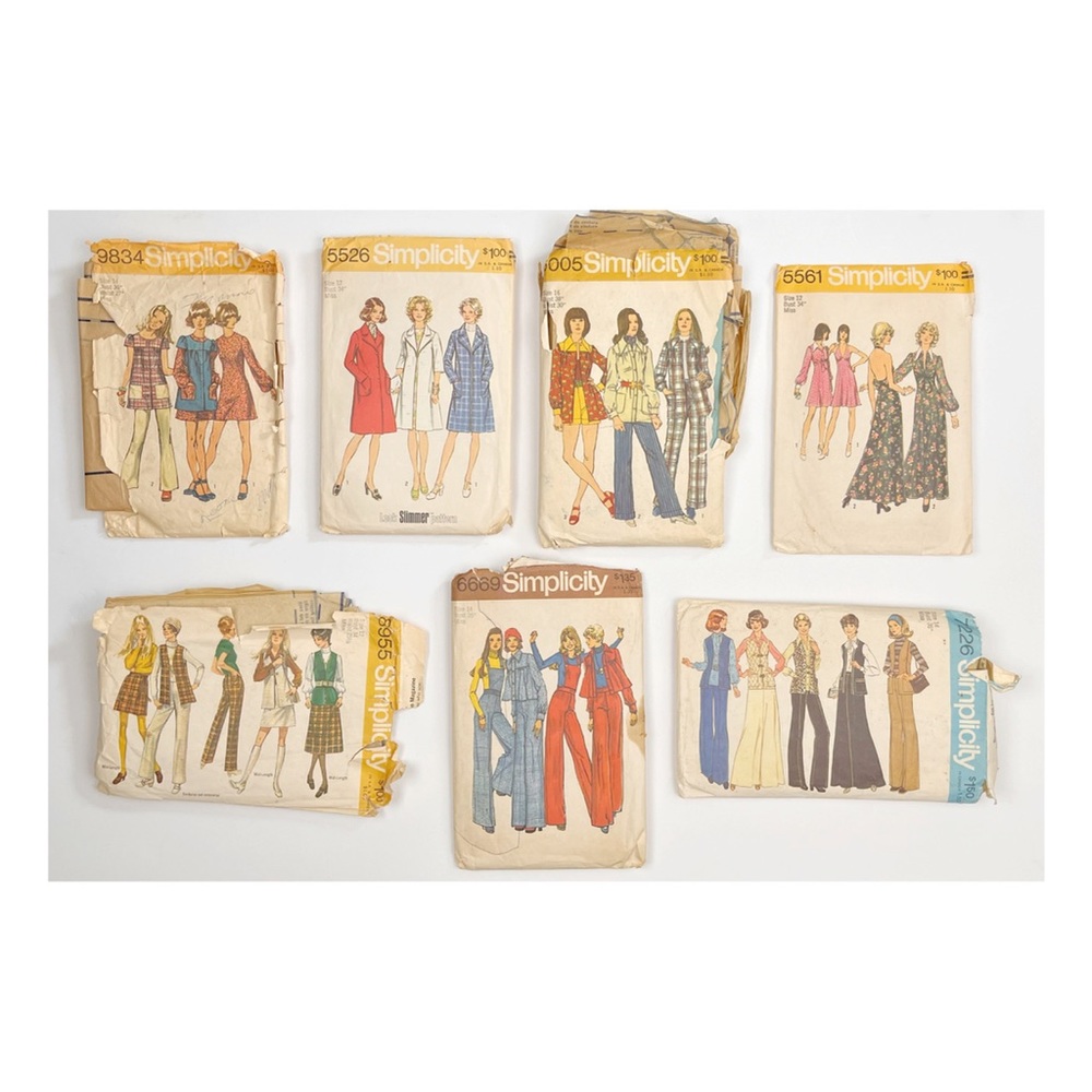 Vintage 1970s sewing patterns Lot Of 14 Men’s Women’s Bellbottoms Jumpsuit VTG